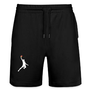 Basketball Sieg Deutschland - Stanley/Stella Unisex Bio Joggingshorts Trainer  - Schwarz - Vorne - Nik (191cm) & Marisol (170cm)