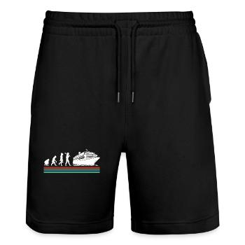 Cruise Cruise Ship Evolution - Stanley/Stella Trainer Unisex Organic Jogging Shorts - black - Front - Nik (191cm) & Marisol (170cm)