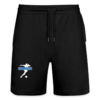 Saarbrücken, meine Stadt! - Stanley/Stella Unisex Bio Joggingshorts Trainer  - Schwarz - Vorne - Nik (191cm) & Marisol (170cm)