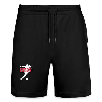 Food, my city! - Stanley/Stella Trainer Unisex Organic Jogging Shorts - black - Front - Nik (191cm) & Marisol (170cm)