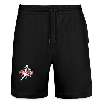 Polen, mein Land! - Stanley/Stella Unisex Bio Joggingshorts Trainer  - Schwarz - Vorne - Nik (191cm) & Marisol (170cm)