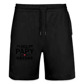 Homme Un Papy Gâteau Pâtisserie Humour Cadeau Noël - Short de jogging bio TRAINER Stanley/Stella unisexe - noir - Devant - Nik (191cm) & Marisol (170cm)
