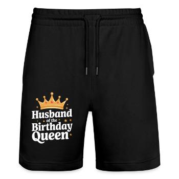 Ehemann Ehegatte Familie Hochzeit - Stanley/Stella Unisex Bio Joggingshorts Trainer  - Schwarz - Vorne - Nik (191cm) & Marisol (170cm)