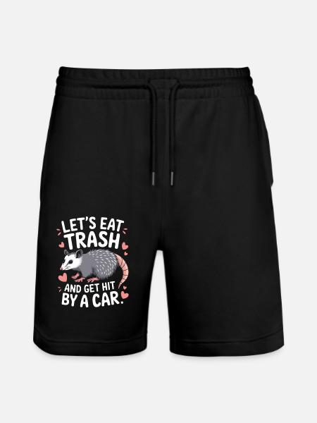 Opossum Possum Animal - Stanley/Stella Trainer Unisex Organic Jogging Shorts - black