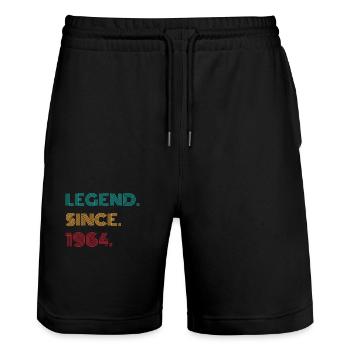 1964 Vintage Retro Birthday Gift - Stanley/Stella Trainer Unisex Organic Jogging Shorts - black - Front - Nik (191cm) & Marisol (170cm)