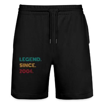 Legende seit 2004 Geburtstagsgeschenk - Stanley/Stella Unisex Bio Joggingshorts Trainer  - Schwarz - Vorne - Nik (191cm) & Marisol (170cm)