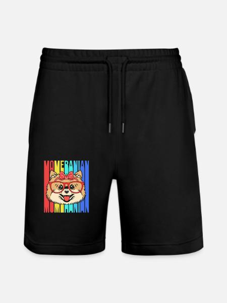 Zwergspitz Pomeranian Mama - Stanley/Stella Trainer Unisex Organic Jogging Shorts - black