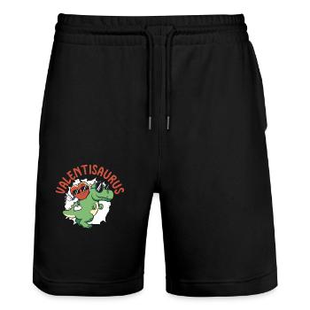 Saint-Valentin Dinosaure T-Rex 14 février Dino - Short de jogging bio TRAINER Stanley/Stella unisexe - noir - Devant - Nik (191cm) & Marisol (170cm)