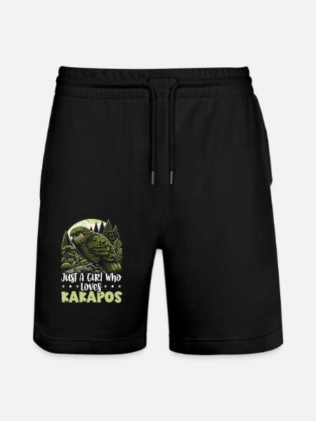 Kakapo Lover New Zealand Owl Parrot Bird - Stanley/Stella Trainer Unisex Organic Jogging Shorts - black