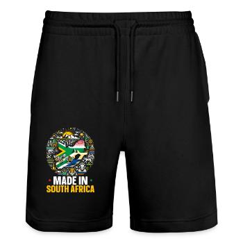 Fierté de l’Afrique du Sud Drapeau sud-africain - Short de jogging bio TRAINER Stanley/Stella unisexe - noir - Devant - Nik (191cm) & Marisol (170cm)