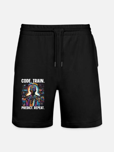Artificial Intelligence, AI, Machine Learning - Stanley/Stella Trainer Unisex Organic Jogging Shorts - black