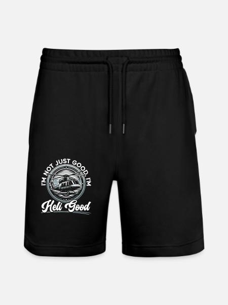 Helicopter pilot flies - Stanley/Stella Trainer Unisex Organic Jogging Shorts - black