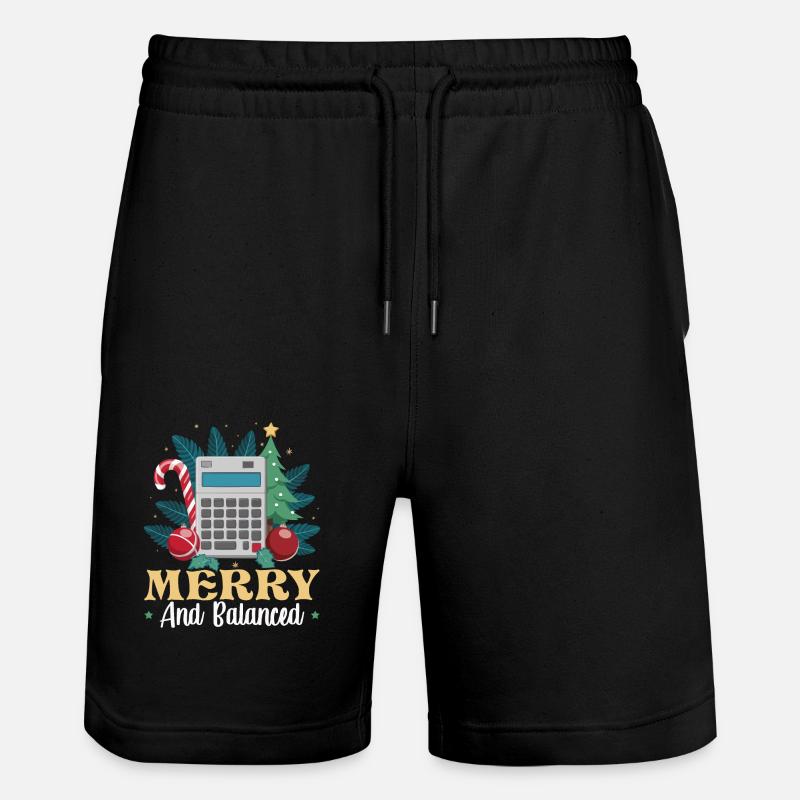 Lustiger Buchhalter Weihnachtsmann Controller - Stanley/Stella Unisex Bio Joggingshorts Trainer  - Schwarz