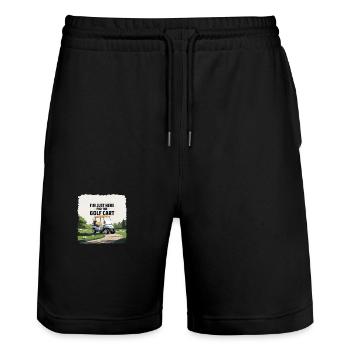 Golfen - Im Just here for the Golfcart - Stanley/Stella Unisex Bio Joggingshorts Trainer  - Schwarz - Vorne - Nik (191cm) & Marisol (170cm)