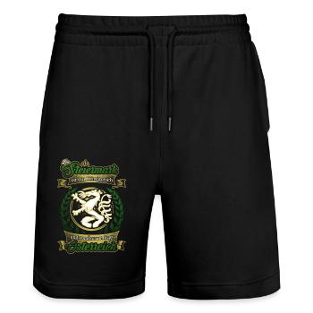 Steiermark Stolz – Königreich der Herzen - Stanley/Stella Unisex Bio Joggingshorts Trainer  - Schwarz - Vorne - Nik (191cm) & Marisol (170cm)