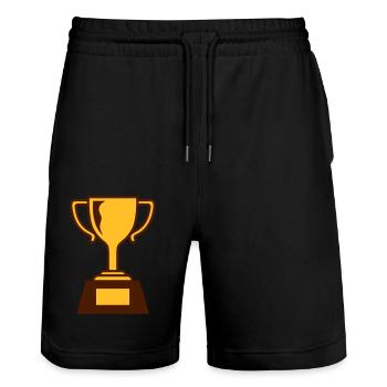 pokal - Short de jogging bio TRAINER Stanley/Stella unisexe - noir - Devant - Nik (191cm) & Marisol (170cm)