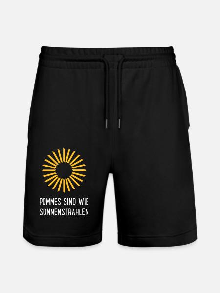 Pommes - Stanley/Stella Unisex Bio Joggingshorts Trainer - Schwarz