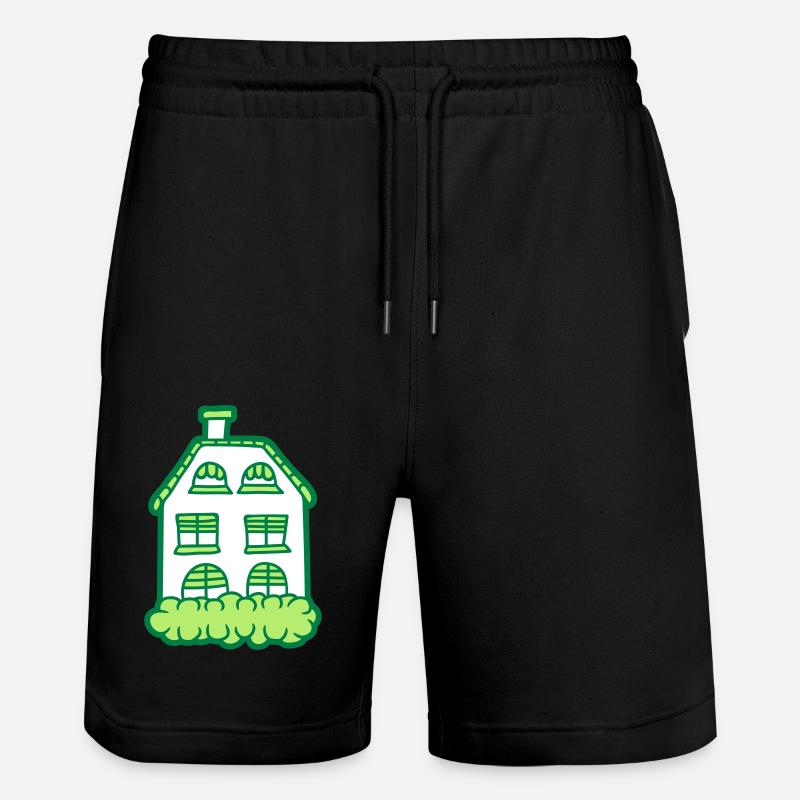 Häuschen Gemaltes Haus - Stanley/Stella Unisex Bio Joggingshorts Trainer  - Schwarz