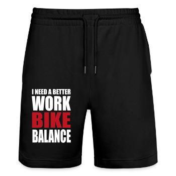bike - Stanley/Stella Unisex Bio Joggingshorts Trainer  - Schwarz - Vorne - Nik (191cm) & Marisol (170cm)