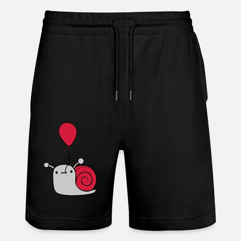 Niedliche Luftballon Schnecke - Stanley/Stella Unisex Bio Joggingshorts Trainer  - Schwarz