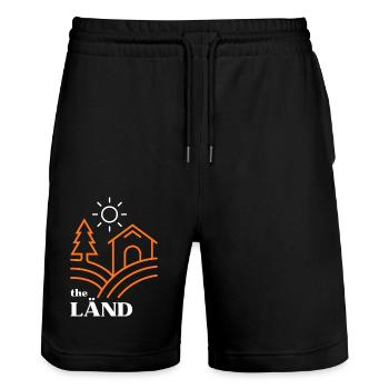 The Länd - Stanley/Stella Unisex Bio Joggingshorts Trainer  - Schwarz - Vorne - Nik (191cm) & Marisol (170cm)