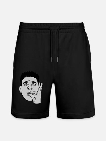 Bouche baiser main geste visage - Short de jogging bio TRAINER Stanley/Stella unisexe - noir