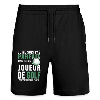 Golf joueur parfait humour joueur de golf - Short de jogging bio TRAINER Stanley/Stella unisexe - noir - Devant - Nik (191cm) & Marisol (170cm)