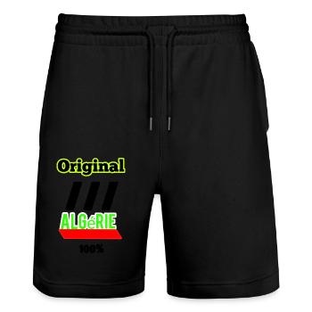 Algérie d’origine - Short de jogging bio TRAINER Stanley/Stella unisexe - noir - Devant - Nik (191cm) & Marisol (170cm)