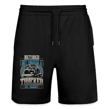 Truck Driver - Stanley/Stella Trainer Unisex Organic Jogging Shorts - black - Front - Nik (191cm) & Marisol (170cm)