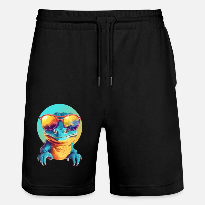 Mali the lizard - Stanley/Stella Trainer Unisex Organic Jogging Shorts - black