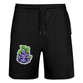 Grappe de raisin kawaii - Short de jogging bio TRAINER Stanley/Stella unisexe - noir - Devant - Nik (191cm) & Marisol (170cm)
