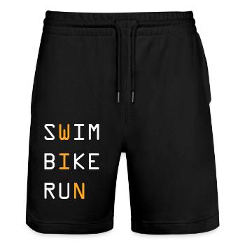 Triathlon Natation Vélo Course Marathon - Short de jogging bio TRAINER Stanley/Stella unisexe - noir - Devant - Nik (191cm) & Marisol (170cm)