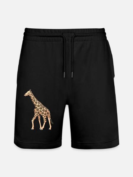 Giraffe - Stanley/Stella Trainer Unisex Organic Jogging Shorts - black