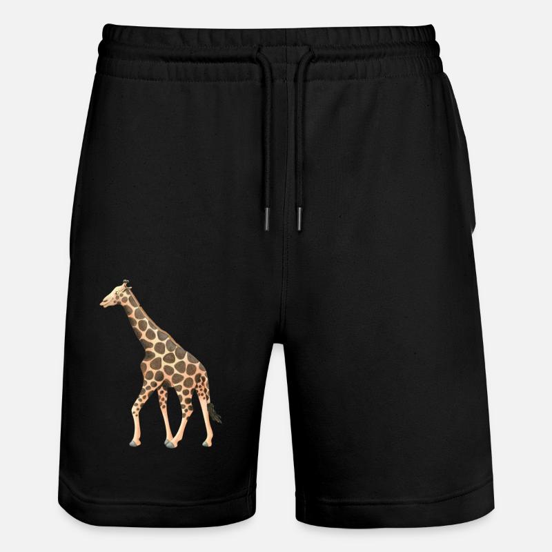 Giraffe - Stanley/Stella Trainer Unisex Organic Jogging Shorts - black
