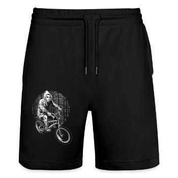 Fahrrad - Stanley/Stella Unisex Bio Joggingshorts Trainer  - Schwarz - Vorne - Nik (191cm) & Marisol (170cm)