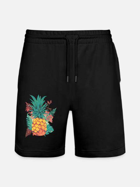 Tropical Fiesta: Pineapple Party! - Stanley/Stella Trainer Unisex Organic Jogging Shorts - black