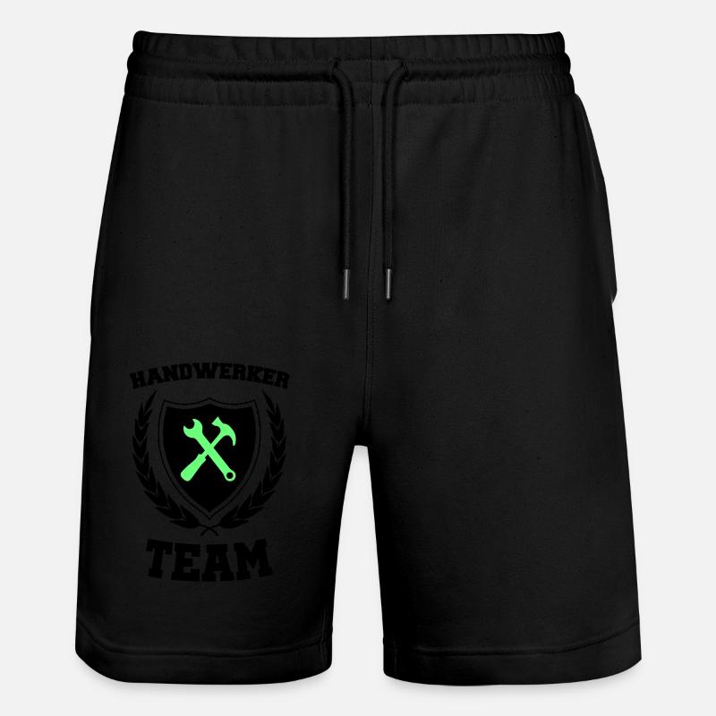 handwerker team 02 - Stanley/Stella Unisex Bio Joggingshorts Trainer  - Schwarz