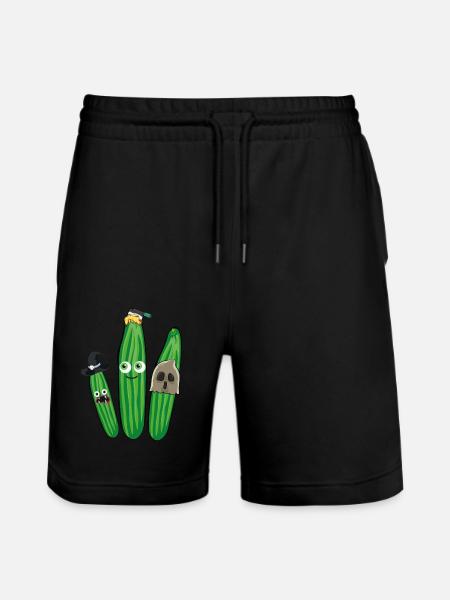Gurke,Partygurke,halloween, Geist, Hexe - Stanley/Stella Unisex Bio Joggingshorts Trainer - Schwarz