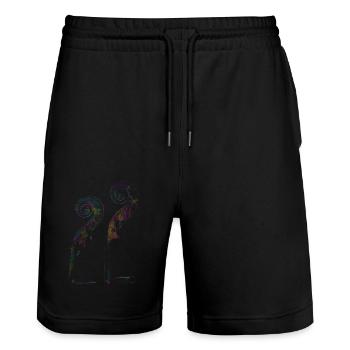 Cello - Stanley/Stella Unisex Bio Joggingshorts Trainer  - Schwarz - Vorne - Nik (191cm) & Marisol (170cm)