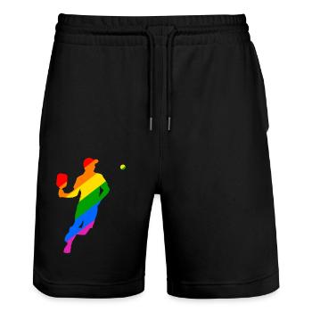 LGBTQ Pickleball - Stanley/Stella Unisex Bio Joggingshorts Trainer  - Schwarz - Vorne - Nik (191cm) & Marisol (170cm)