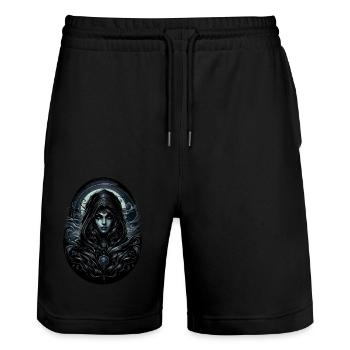The Keeper of Shadows - Stanley/Stella Trainer Unisex Organic Jogging Shorts - black - Front - Nik (191cm) & Marisol (170cm)