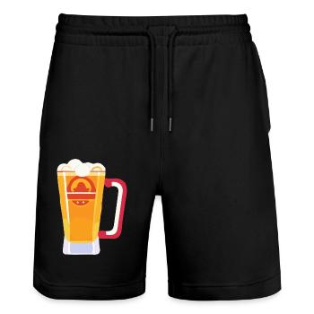 Bouteille de bière Mug Booze Enterrement de vie de garçon 4 - Short de jogging bio TRAINER Stanley/Stella unisexe - noir - Devant - Nik (191cm) & Marisol (170cm)