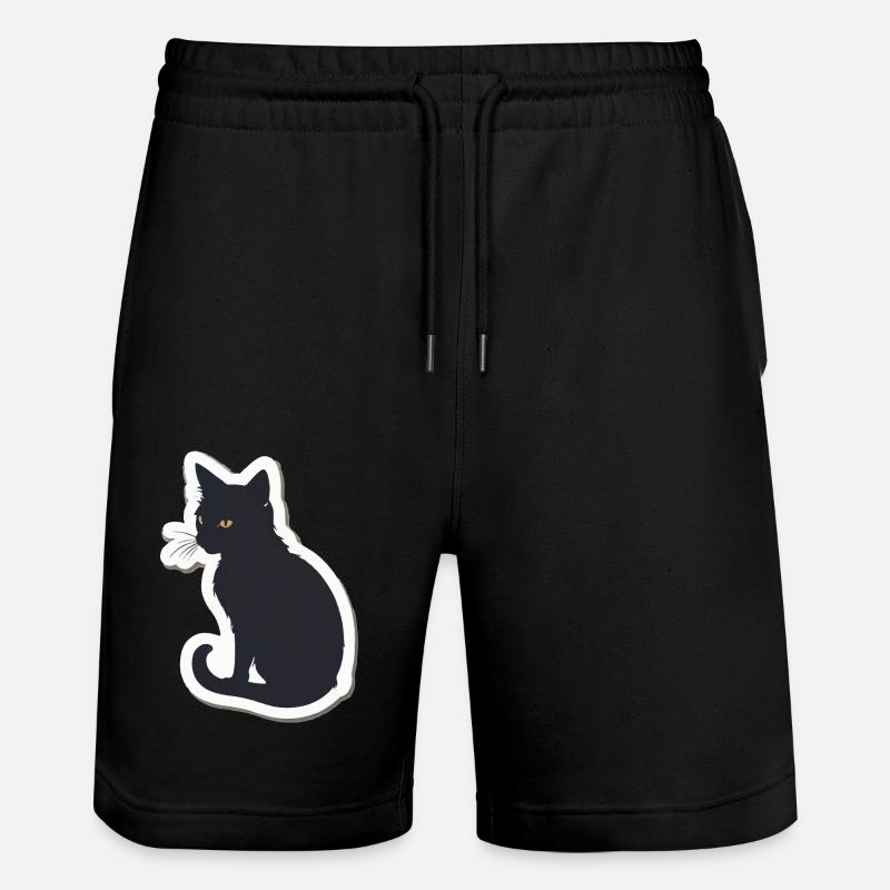 Silhouette de chat - Short de jogging bio TRAINER Stanley/Stella unisexe - noir
