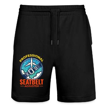 Flugbegleiter Flugbegleiter Flugbegleiterin Flugbegleiterin - Stanley/Stella Unisex Bio Joggingshorts Trainer  - Schwarz - Vorne - Nik (191cm) & Marisol (170cm)