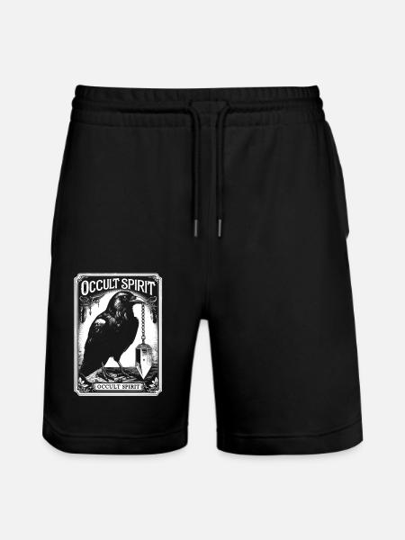 Occult Spirit Raven Pendulum - Stanley/Stella Trainer Unisex Organic Jogging Shorts - black