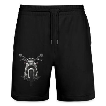 Motorrad - Stanley/Stella Unisex Bio Joggingshorts Trainer  - Schwarz - Vorne - Nik (191cm) & Marisol (170cm)