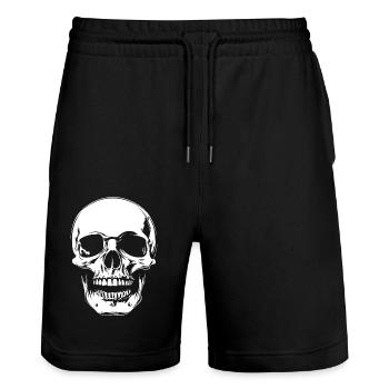 Totenkopf - Stanley/Stella Unisex Bio Joggingshorts Trainer  - Schwarz - Vorne - Nik (191cm) & Marisol (170cm)