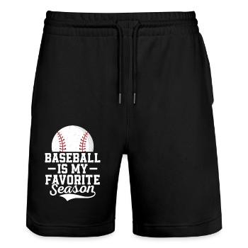 Le baseball est ma saison préférée Amateur de sport Softball - Short de jogging bio TRAINER Stanley/Stella unisexe - noir - Devant - Nik (191cm) & Marisol (170cm)