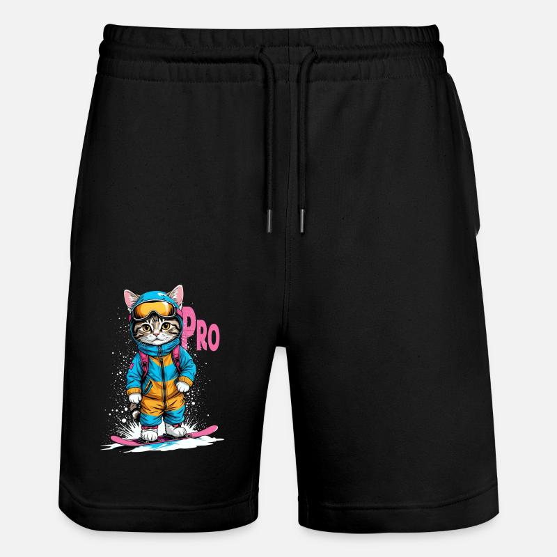Snowboarding Kitty Pro - Stanley/Stella Unisex Bio Joggingshorts Trainer  - Schwarz