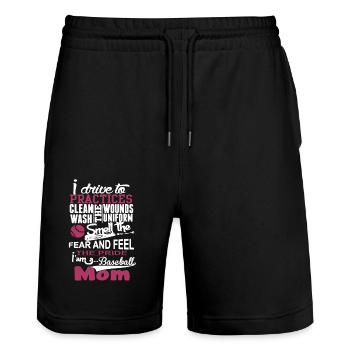 I Am A Baseball Mom - Stanley/Stella Trainer Unisex Organic Jogging Shorts - black - Front - Nik (191cm) & Marisol (170cm)